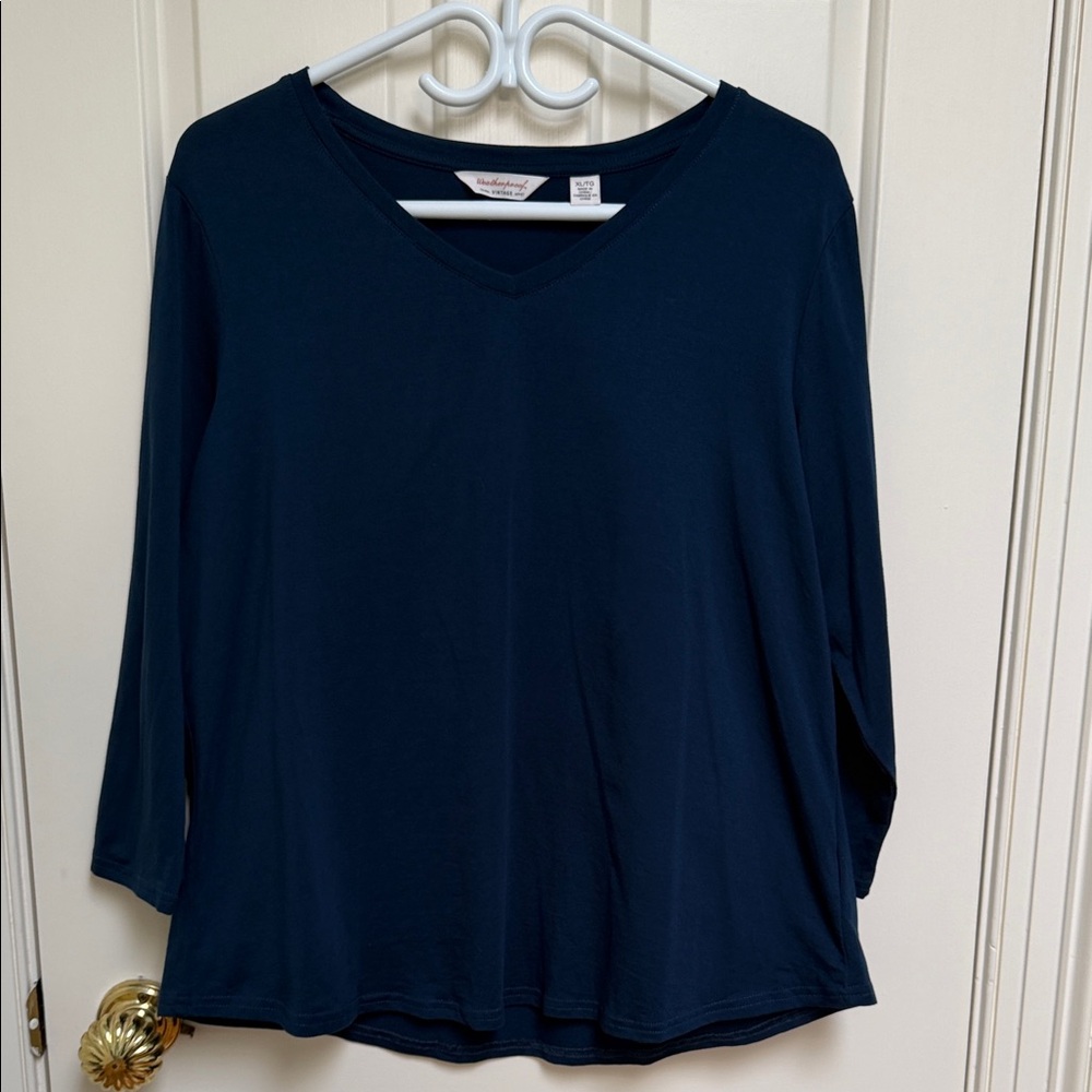 Weatherproof Vintage sz XL soft v teal top - 95% cotton - closet staple